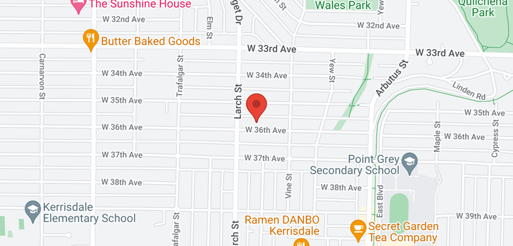 map of 2427 W 36TH AVENUE